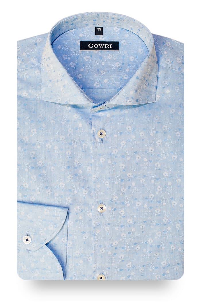 Springfield Light Blue Patterned Shirt (1)